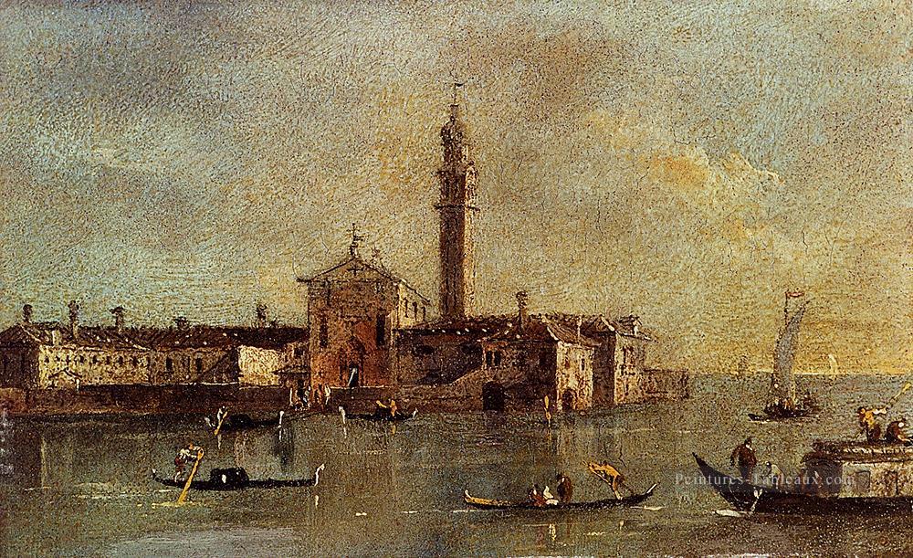 Vue de l’île de San Giorgio à Alga Venise école vénitienne Francesco Guardi Peintures à l'huile